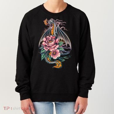Springtime Floral Fire Dragon Women's Sweatshirt