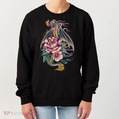 Springtime Floral Fire Dragon Women's Sweatshirt