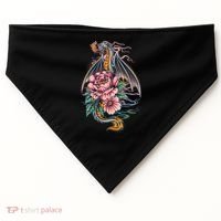 Springtime Floral Fire Dragon USA-Made Doggie Bandana thumb 0