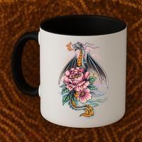 Springtime Floral Fire Dragon Coffee Mug thumb 2