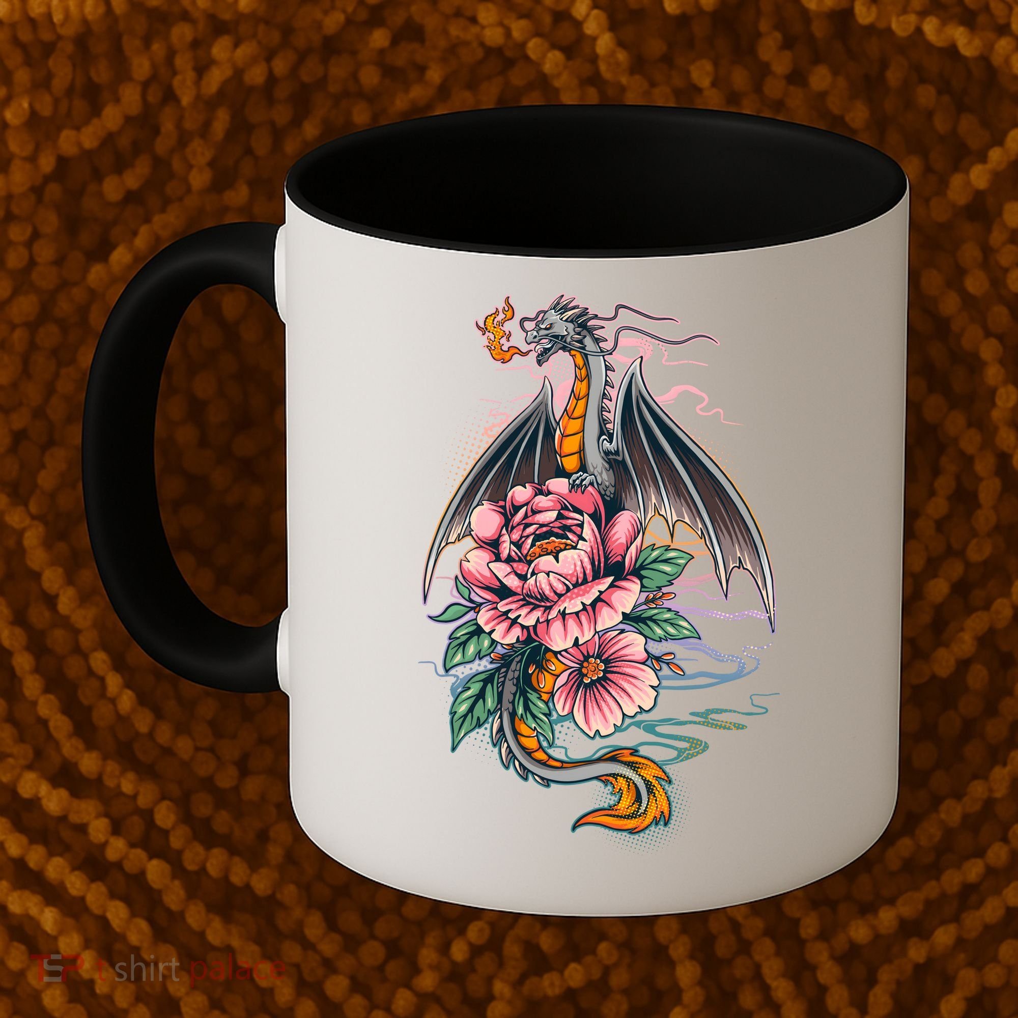 Springtime Floral Fire Dragon Coffee Mug