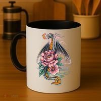 Springtime Floral Fire Dragon Coffee Mug thumb 4
