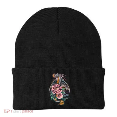 Springtime Floral Fire Dragon Beanie