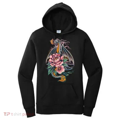 Springtime Floral Fire Dragon Women's Hoodie