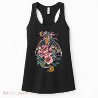 Springtime Floral Fire Dragon Women's Tank Top thumb 0