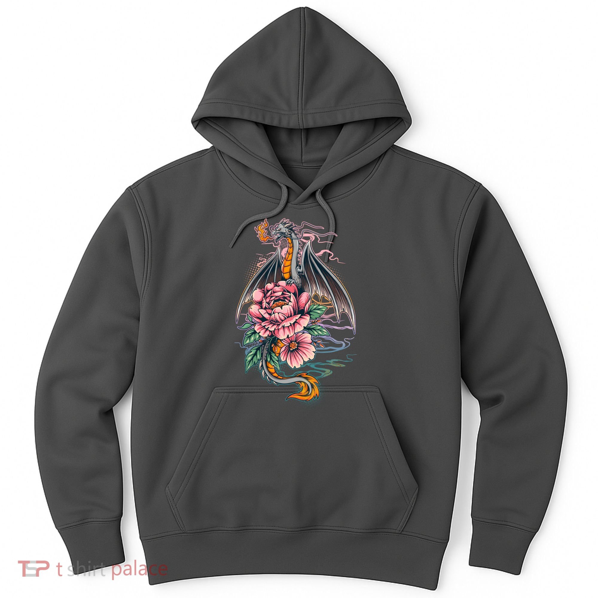 Springtime Floral Fire Dragon Hoodie