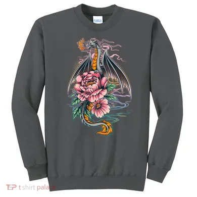 Springtime Floral Fire Dragon Sweatshirt