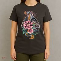 Springtime Floral Fire Dragon T-Shirt thumb 4