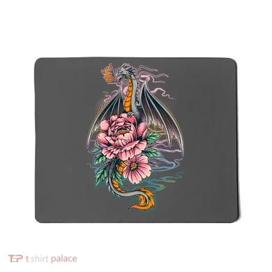Springtime Floral Fire Dragon Mousepad