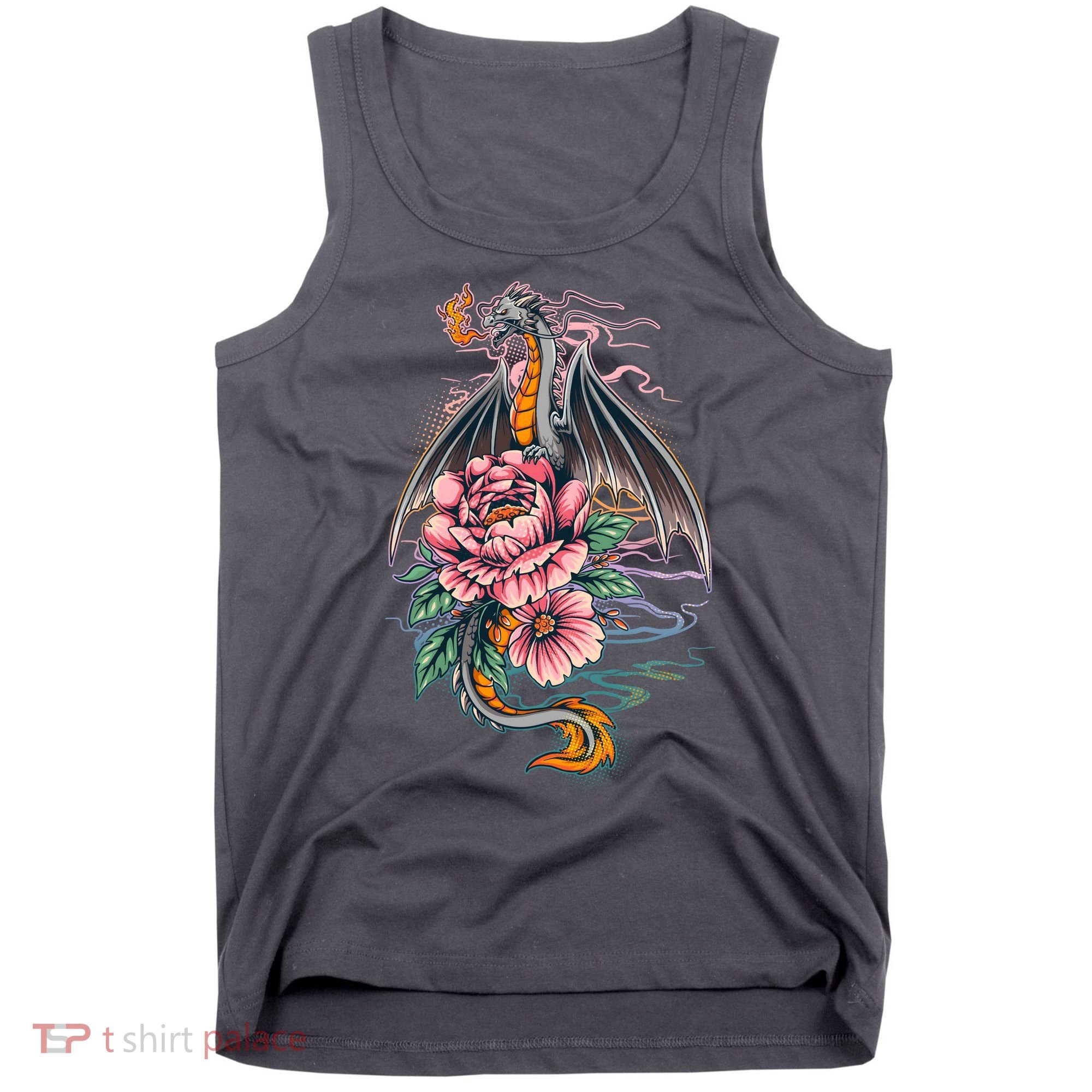 Springtime Floral Fire Dragon Tank Top