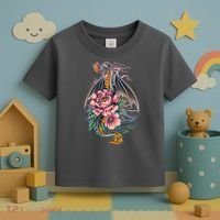 Springtime Floral Fire Dragon Toddler T-Shirt thumb 3