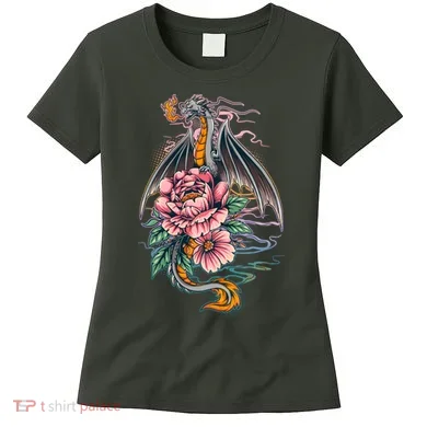 Springtime Floral Fire Dragon Women's T-Shirt