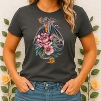 Springtime Floral Fire Dragon Women's T-Shirt thumb 2