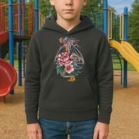 Springtime Floral Fire Dragon Kids Hoodie thumb 2