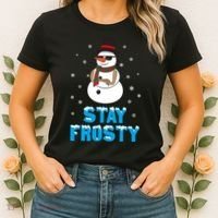 Stay Frosty Funny Christmas Cool Snowman T Women's T-Shirt thumb 2