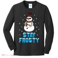 Stay Frosty Funny Christmas Cool Snowman T Kids Long Sleeve Shirt thumb 0