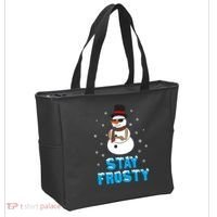 Stay Frosty Funny Christmas Cool Snowman T Tote Bag thumb 2