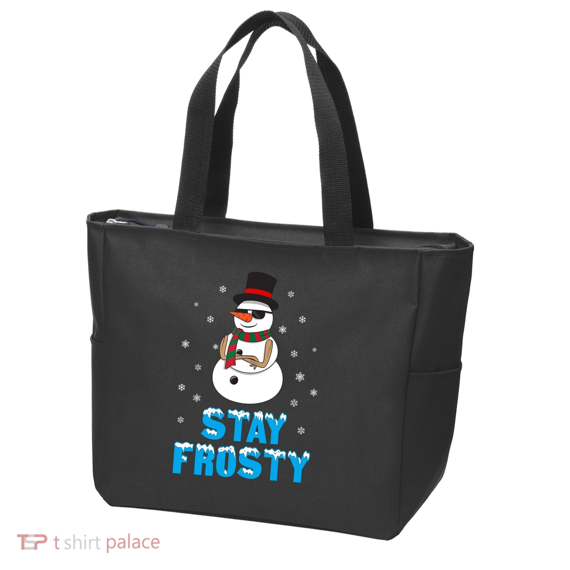 Stay Frosty Funny Christmas Cool Snowman T Tote Bag