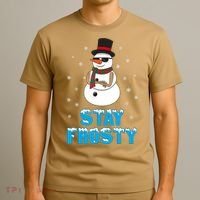 Stay Frosty Funny Christmas Cool Snowman T T-Shirt thumb 3