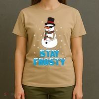 Stay Frosty Funny Christmas Cool Snowman T T-Shirt thumb 4