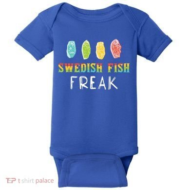 Swedish Fish Freak In The Wild Funny Idea Funny Gift Baby Bodysuit
