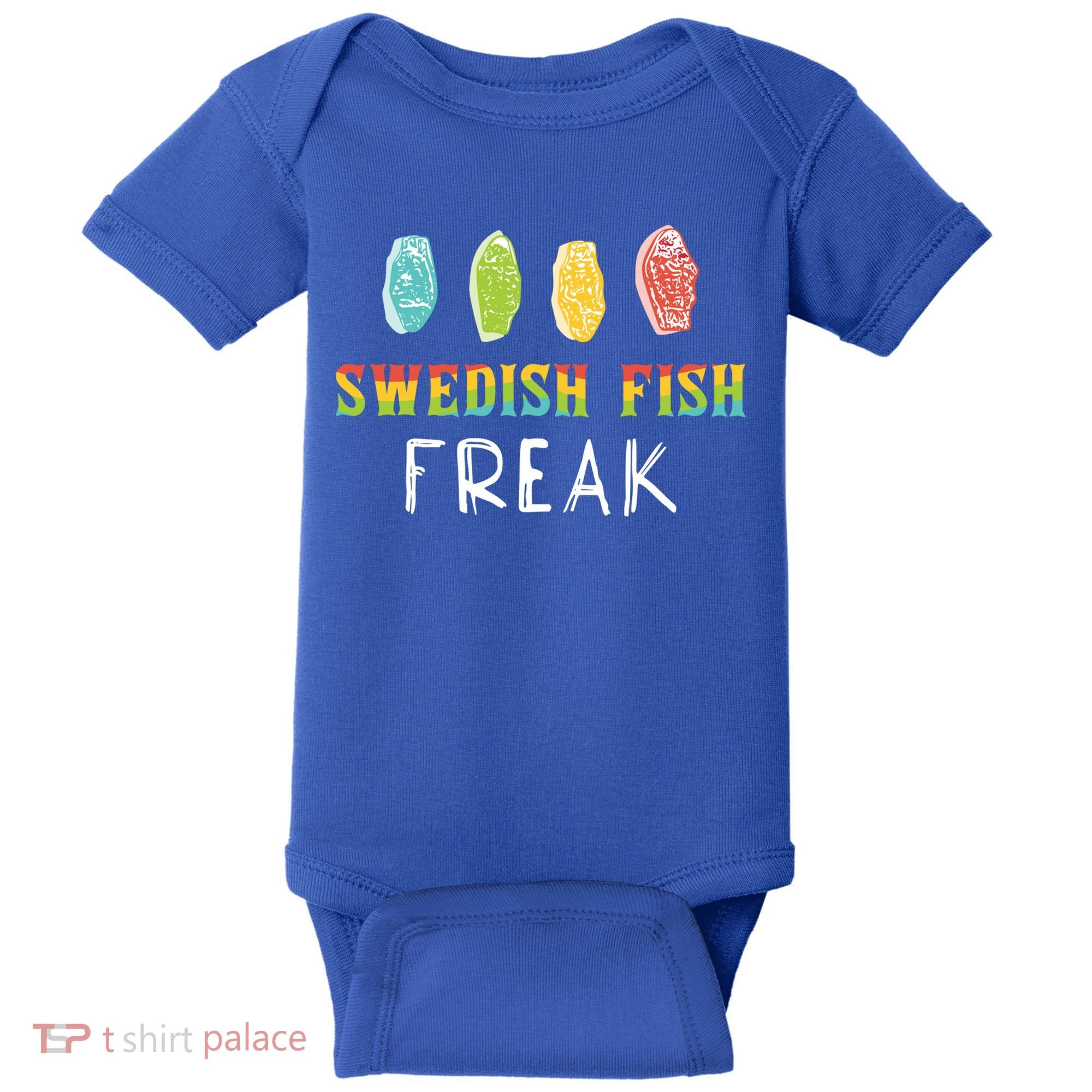 Swedish Fish Freak In The Wild Funny Idea Funny Gift Baby Bodysuit