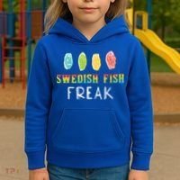 Swedish Fish Freak In The Wild Funny Idea Funny Gift Kids Hoodie thumb 3