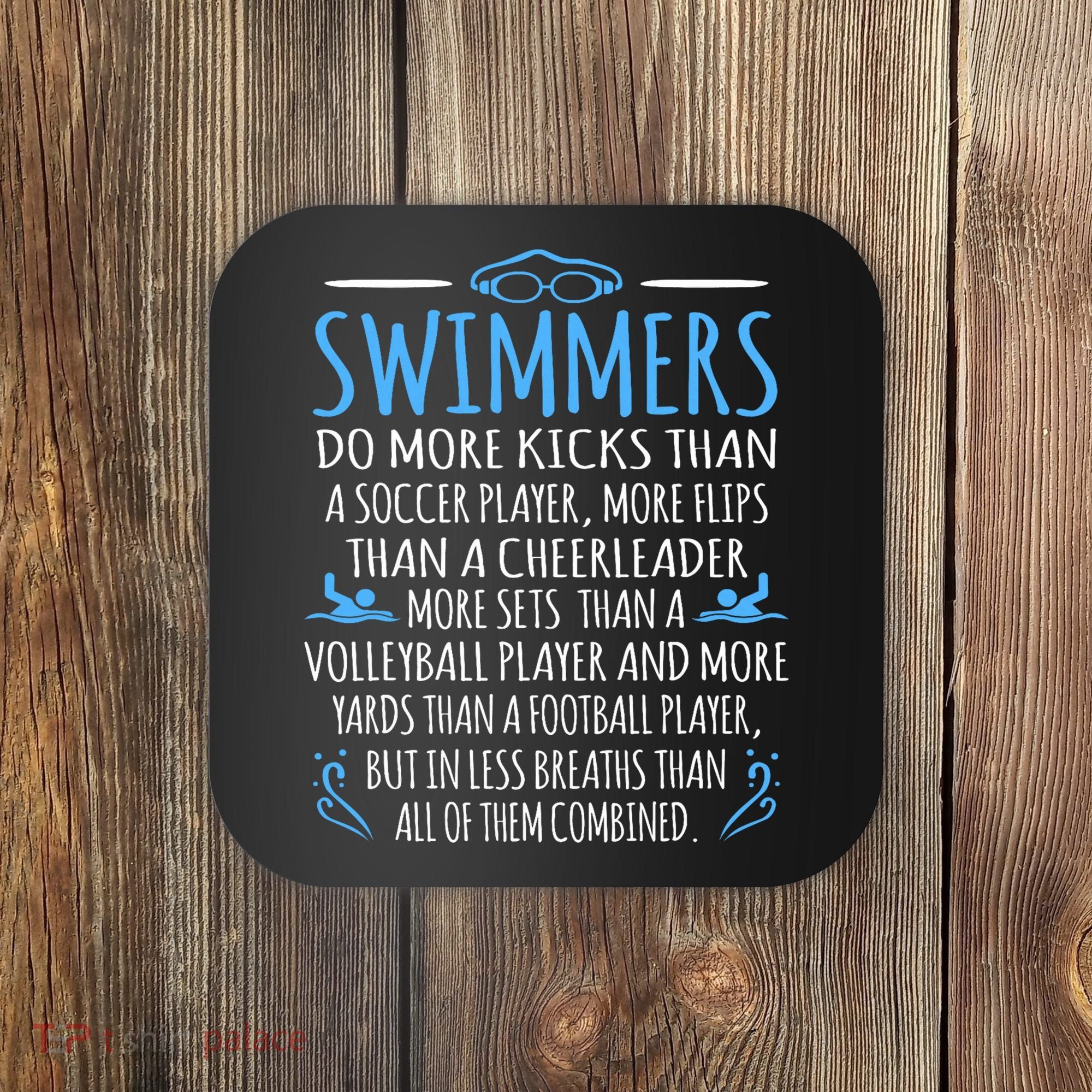Swimmers Facts Funny Swimming Swim Coach Graphic Coaster