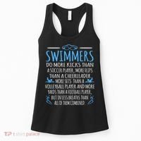 Swimmers Facts Funny Swimming Swim Coach Graphic Women's Tank Top thumb 0