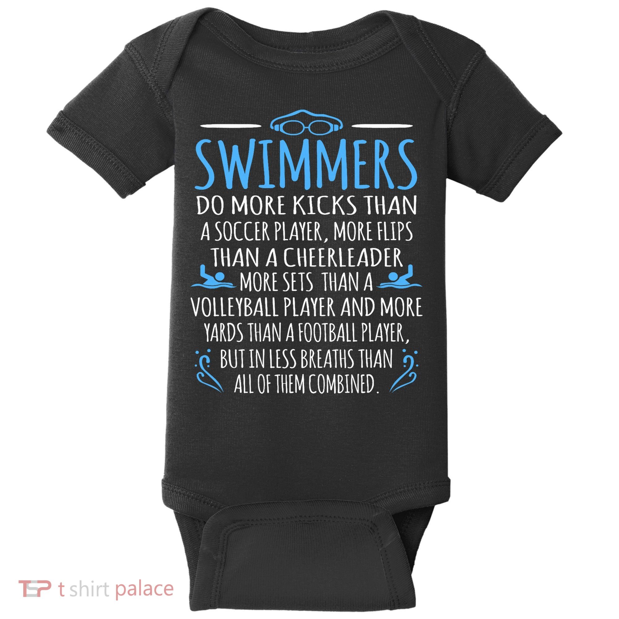 Swimmers Facts Funny Swimming Swim Coach Graphic Baby Bodysuit
