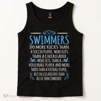 Swimmers Facts Funny Swimming Swim Coach Graphic Tank Top thumb 2