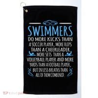 Swimmers Facts Funny Swimming Swim Coach Graphic Golf Towel thumb 0