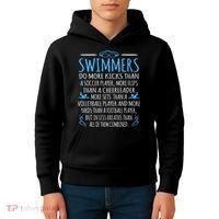 Swimmers Facts Funny Swimming Swim Coach Graphic Kids Hoodie thumb 4