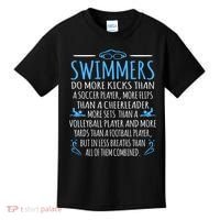 Swimmers Facts Funny Swimming Swim Coach Graphic Kids T-Shirt thumb 0