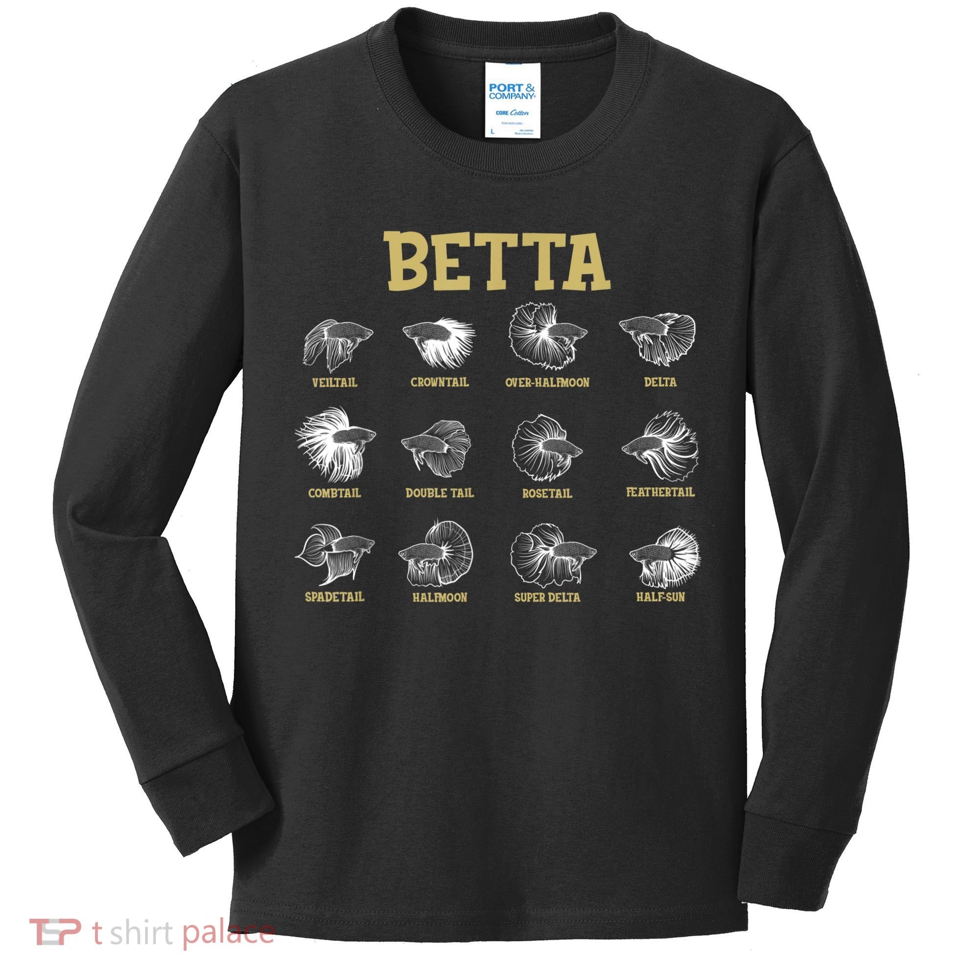 Siamese Fighting Fish Lover Aquarium Keeper Betta Fish Kids Long Sleeve Shirt