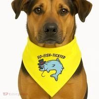 Suffocated Funny Fish USA-Made Doggie Bandana thumb 1