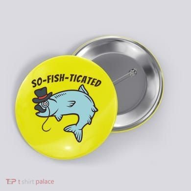 Suffocated Funny Fish Button