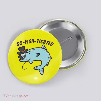 Suffocated Funny Fish Button