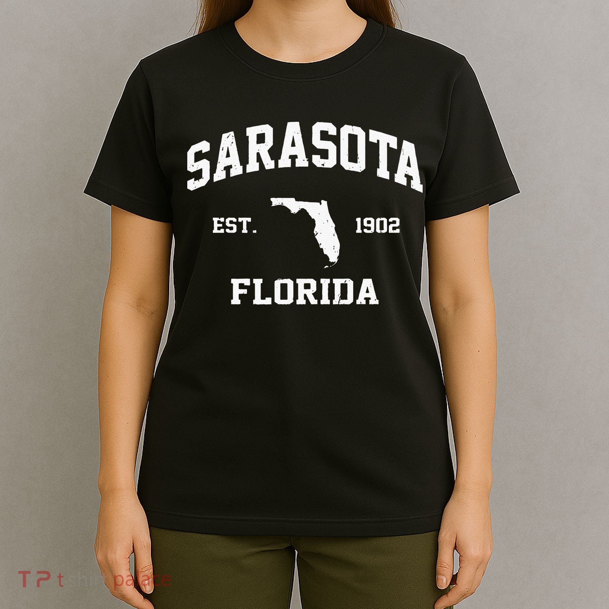 Sarasota Florida FL Vintage State Athletic Style T-Shirt