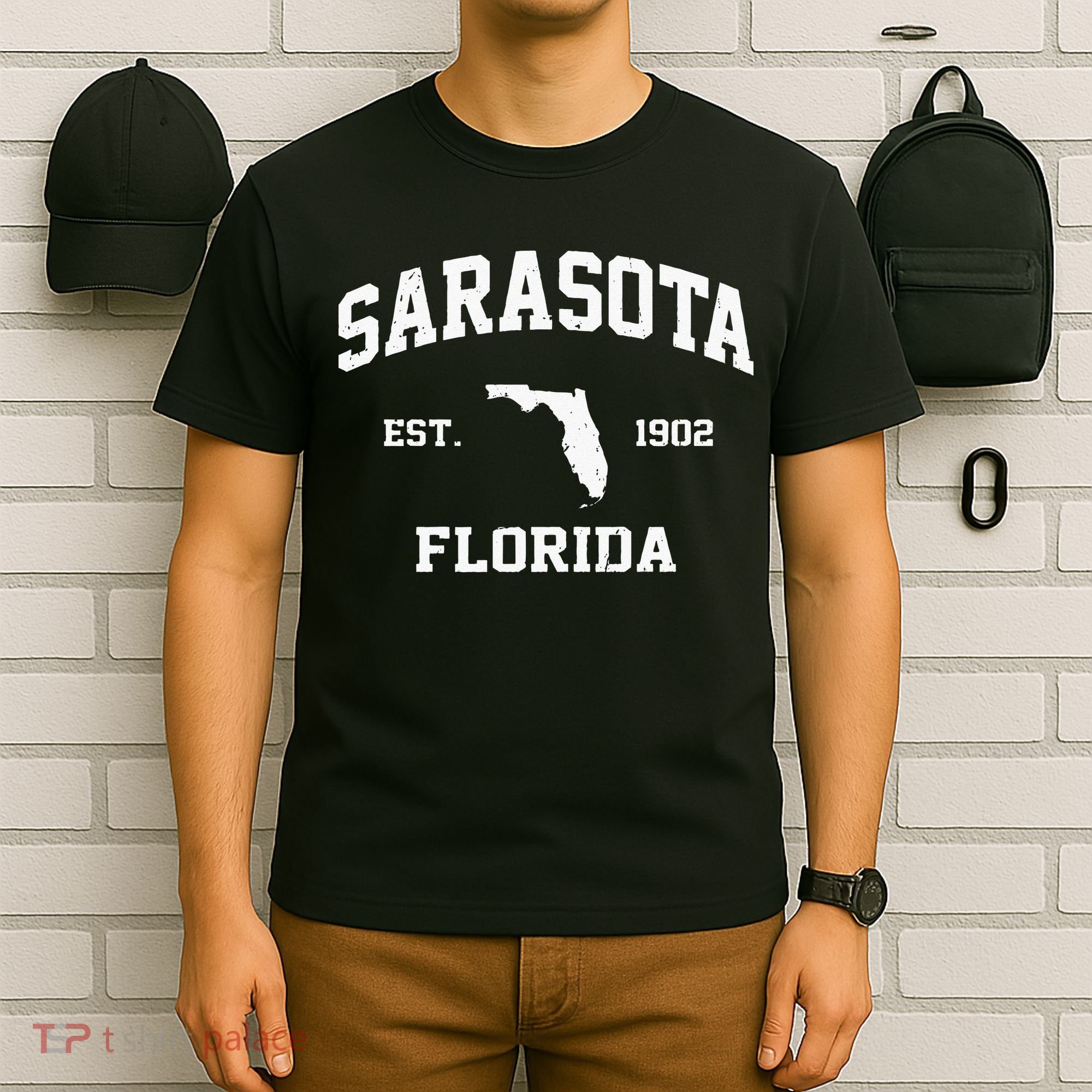 Sarasota Florida FL Vintage State Athletic Style T-Shirt
