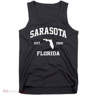 Sarasota Florida FL Vintage State Athletic Style Tank Top