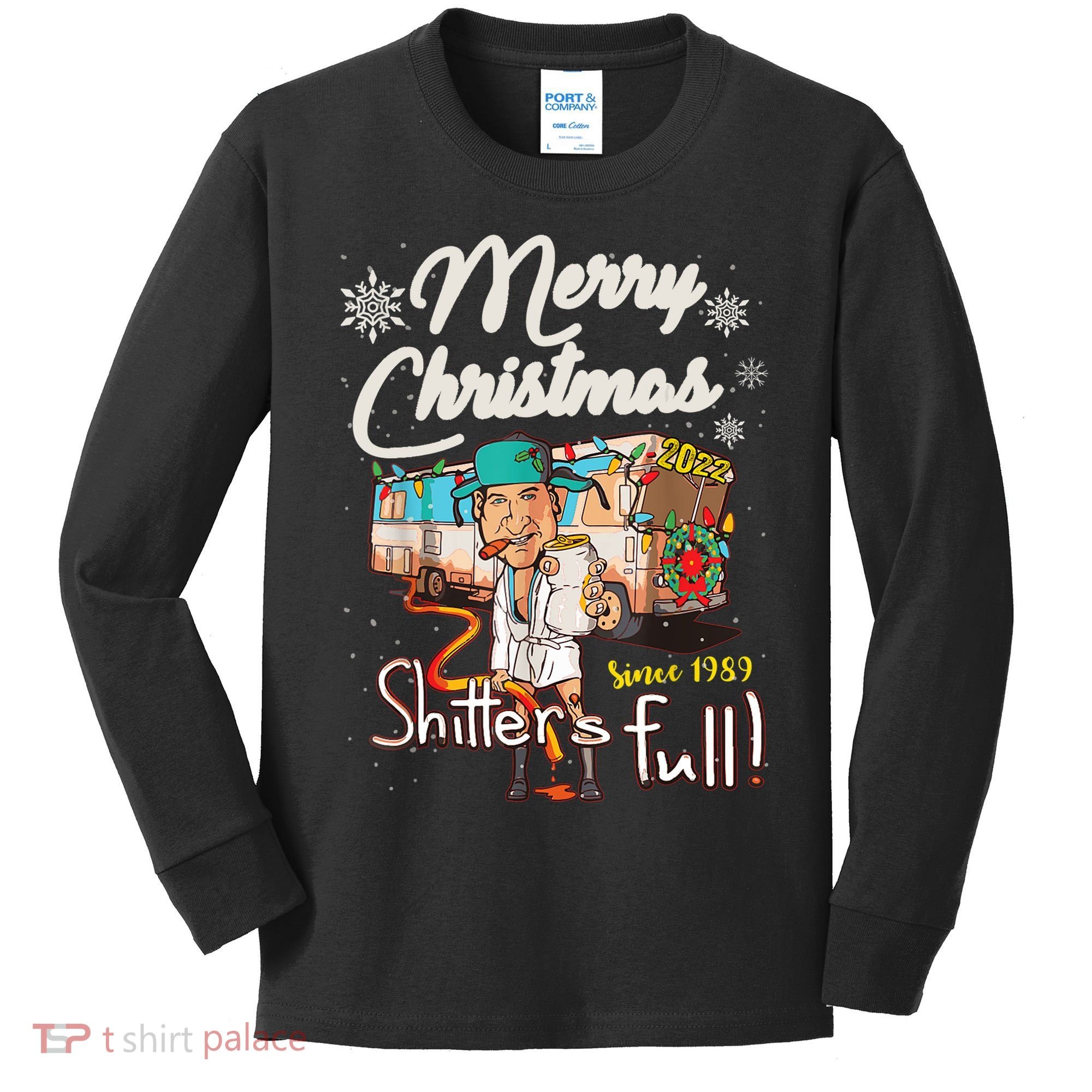 Shitters Full Funny Camper RV Camping TShirt Kids Long Sleeve Shirt