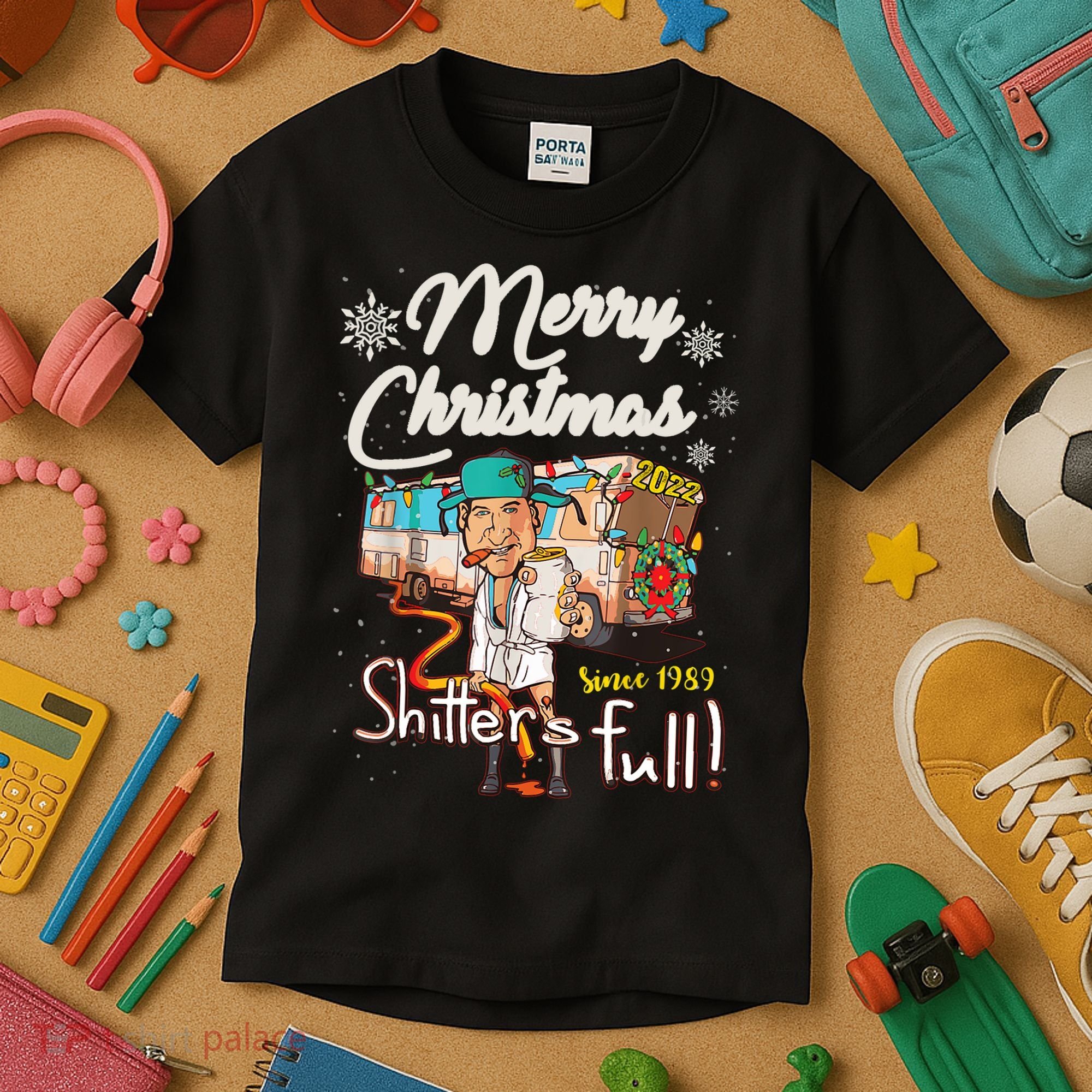 Shitters Full Funny Camper RV Camping TShirt Kids T-Shirt