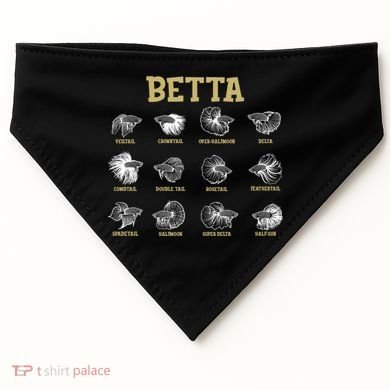 Siamese Fighting Fish Lover Aquarium Keeper Betta Fish Cute Gift USA-Made Doggie Bandana