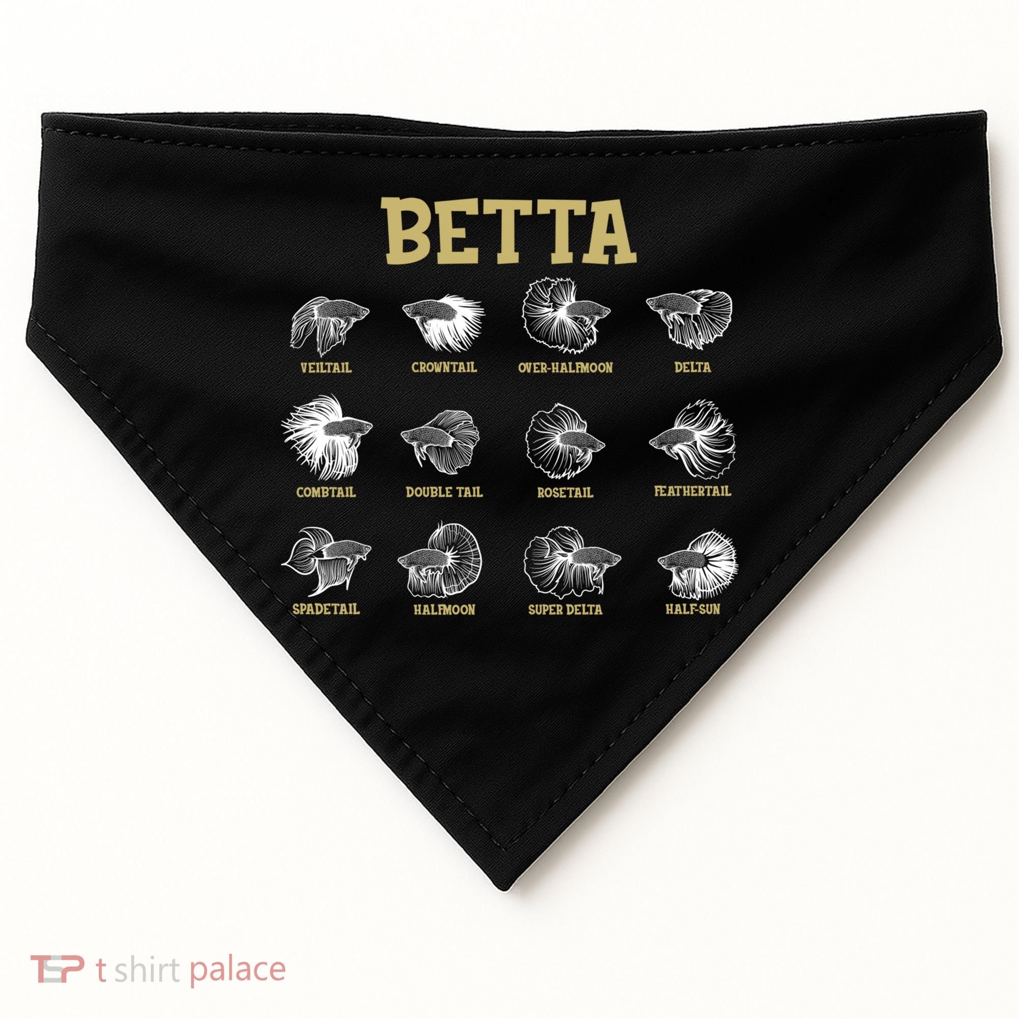 Siamese Fighting Fish Lover Aquarium Keeper Betta Fish Cute Gift USA-Made Doggie Bandana