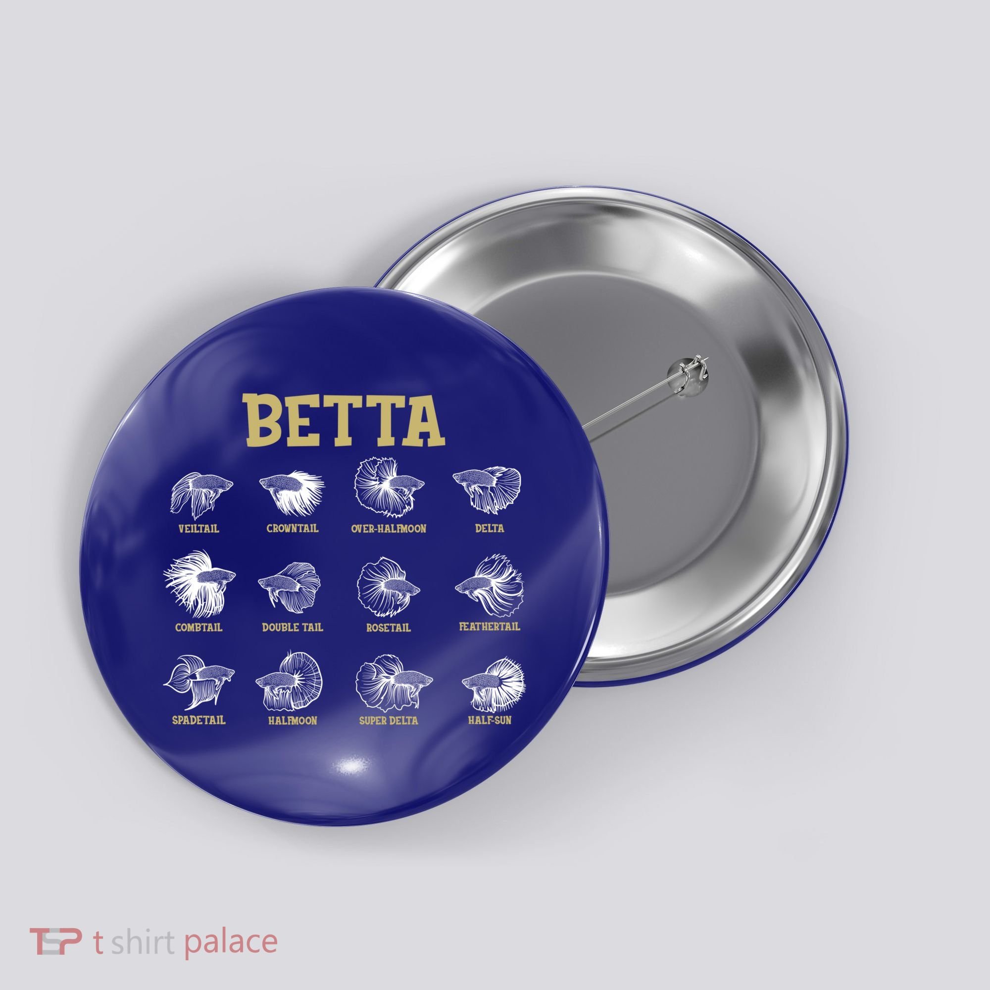 Siamese Fighting Fish Lover Aquarium Keeper Betta Fish Cute Gift Button