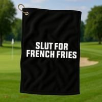 Slut For French Fries Golf Towel thumb 1