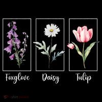 Subtle Floral Foxglove Daisy Tulip Flowers Women Coffee Mug thumb 5