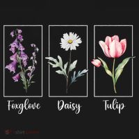 Subtle Floral Foxglove Daisy Tulip Flowers Women Women's Hoodie thumb 2