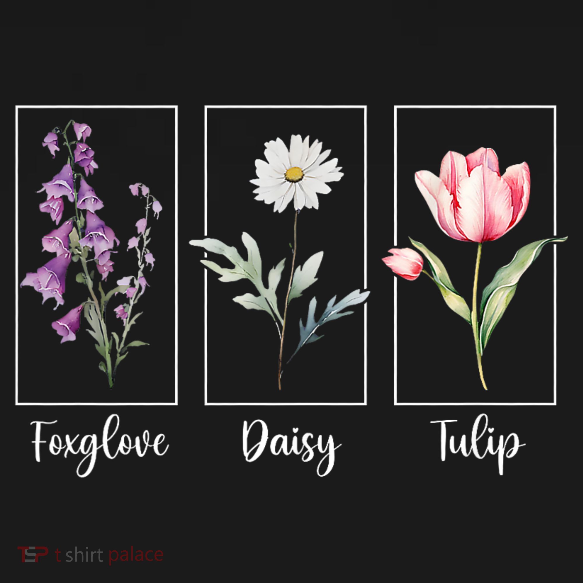 Subtle Floral Foxglove Daisy Tulip Flowers Women Women's Hoodie
